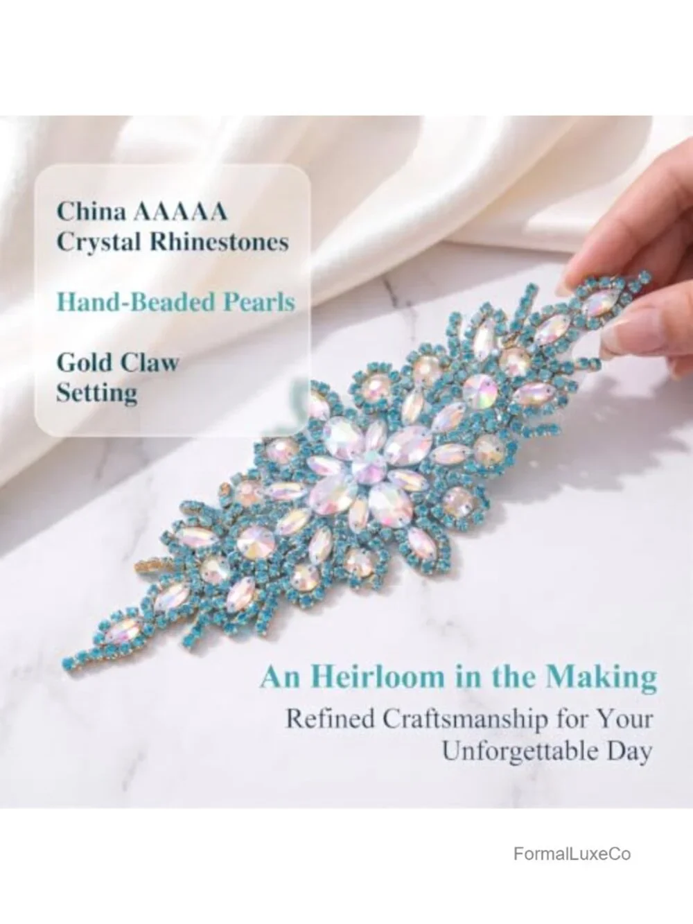 Rhinestone Wedding Belt Sash Applique Bridal Dress Belt Pearl Crystal